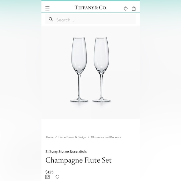 Tiffany & Co. Other - Tiffany & Co. Crystal Pair of Classic Champagne Flutes